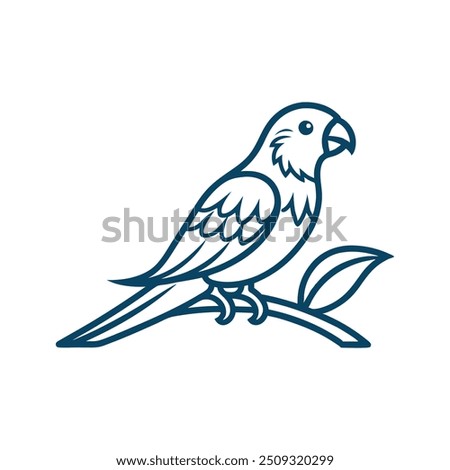 Parrot Outline Vector Illustration white background