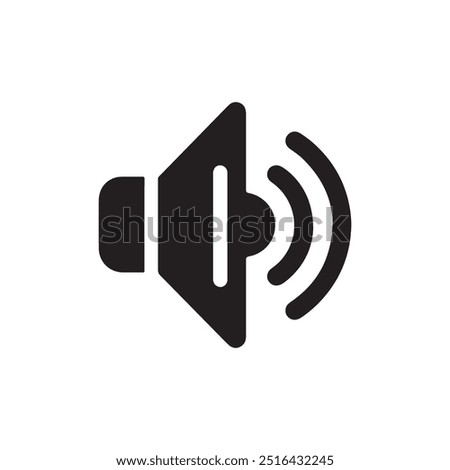 Sound Speaker Megaphone Icon: Single Solid Vector Illustration for Website Design, Logo, App, Template