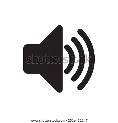 Sound Speaker Megaphone Icon: Single Solid Vector Illustration for Website Design, Logo, App, Template