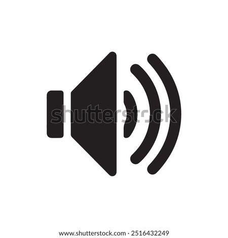 Sound Speaker Megaphone Icon: Single Solid Vector Illustration for Website Design, Logo, App, Template