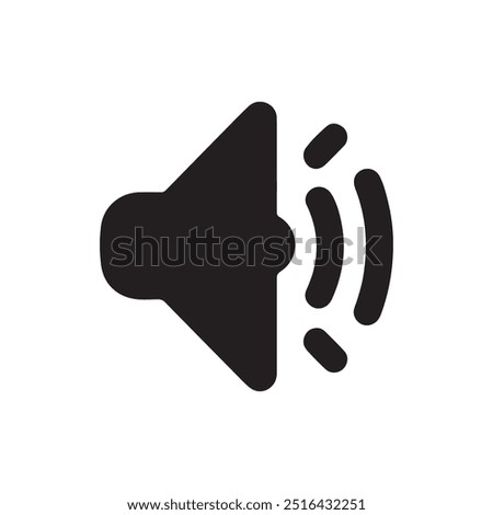 Sound Speaker Megaphone Icon: Single Solid Vector Illustration for Website Design, Logo, App, Template