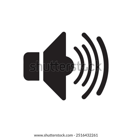 Sound Speaker Megaphone Icon: Single Solid Vector Illustration for Website Design, Logo, App, Template