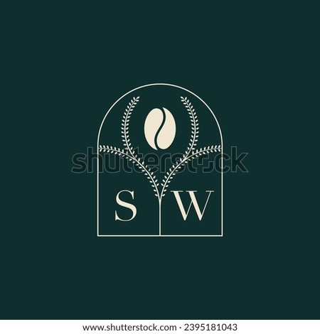 SW Unique and simple logo design combination of letters and coffee bean