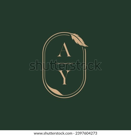 AY feather concept wedding monogram logo design ideas as inspiration