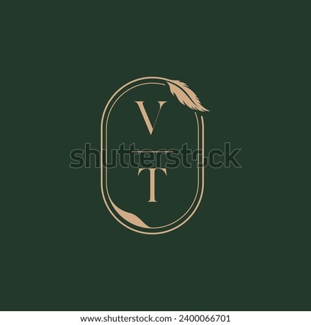 VT feather concept wedding monogram logo design ideas as inspiration