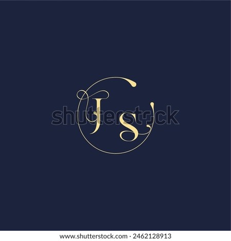 circle monogram design for wedding JS luxury gold letter