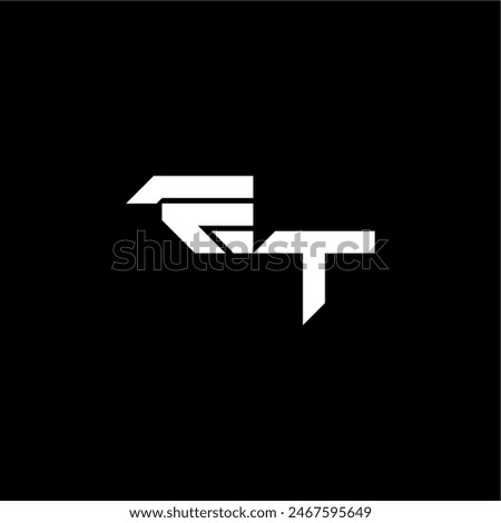 techno style ET bold futuristic concept modern monogram initial letter