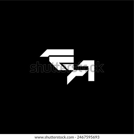 techno style EA bold futuristic concept modern monogram initial letter