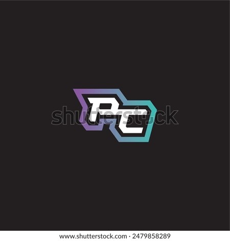 gaming monogram logo dynamic and bold concept PC modern esport letter