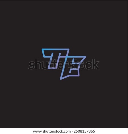 monogram logo design amazing esport style TE dinamyc line gaming concept letter