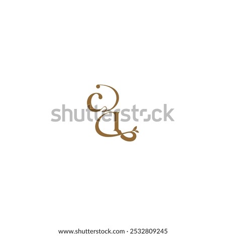 monogram wedding concept initial leaf line CI modern organic logo letter