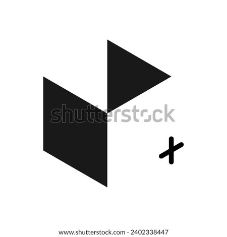 PLUS BOX ICON LOGO VECTOR IN BLACK WITH WHITE BACKGROUND