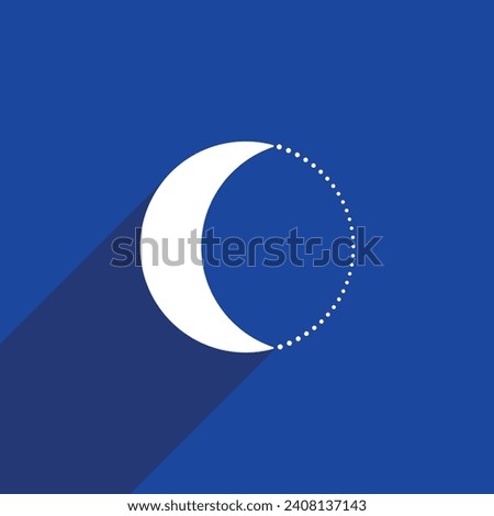 TWO MOON ICON LOGO VECTOR IN WHITE WITH BLUE BACKGROUND