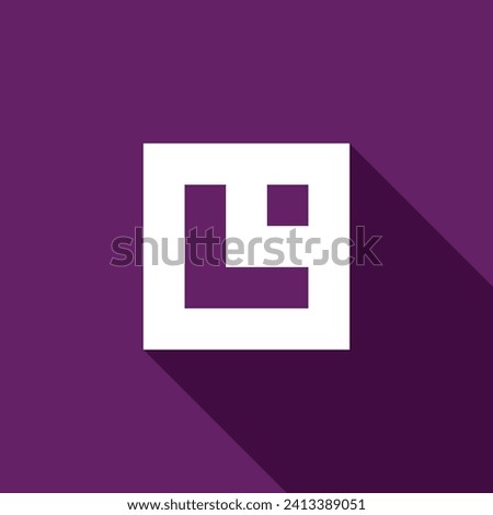 LETTER L IN BOX ICON LOGO VECTOR WITH PURPLE BACKGROUND