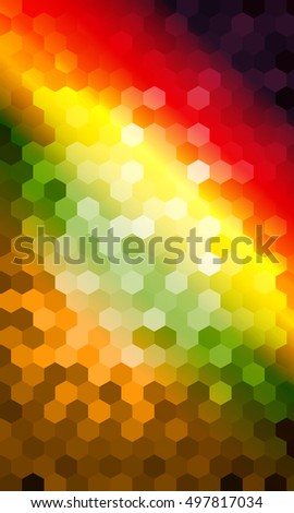 bright color background. hexagon pattern for disco illustration. vector