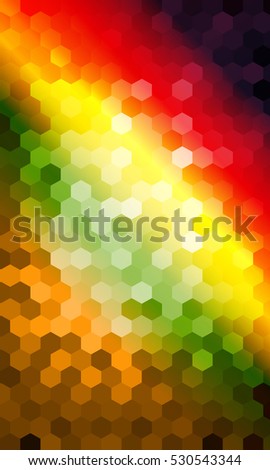bright color background. hexagon pattern for disco illustration. raster copy