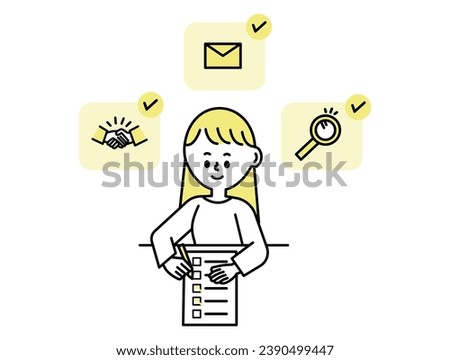 Business TODO list task female work illustration