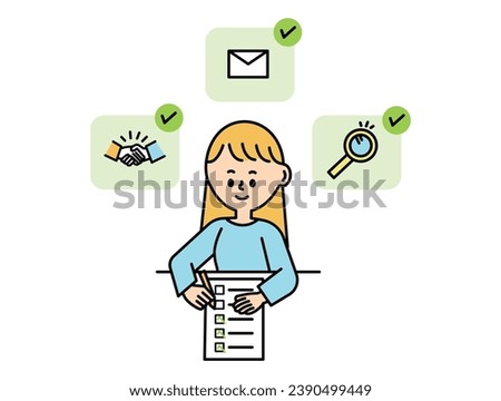 Business TODO list task female work illustration