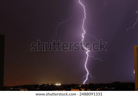 Similar – Foto Bild dramatischer Himmel während eines Gewitters auf dem Fluss