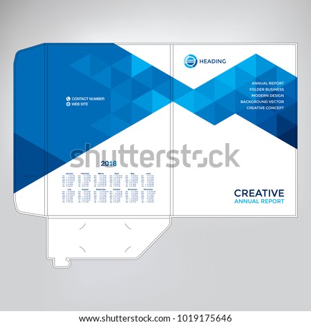 Folder design, cover for catalogue, brochures, layout for placement of photos and text, modern geometric design