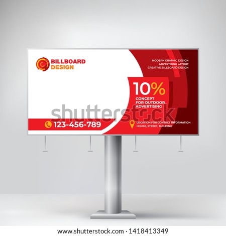Billboard design, creative banner for outdoor advertising of goods and services, modern geometric background for posting photos and text