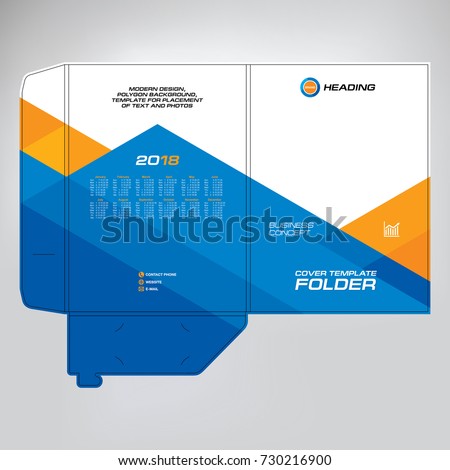 
Cover design for folder, brochure, catalogue, layout for placement of photos and text, creative modern design of geometric elements