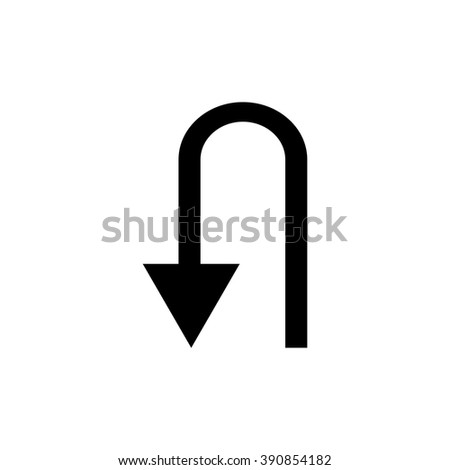 U turn vector sign