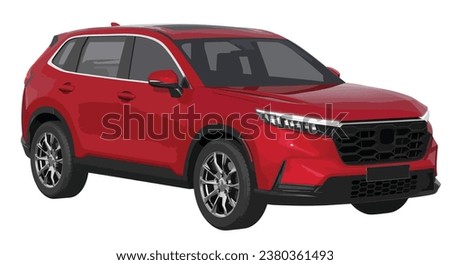 Suv mpv realistic family red car coupe sport colour white elegant new 3d urban electric HRV CRV class power style model lifestyle business work modern art design vector template isolated background