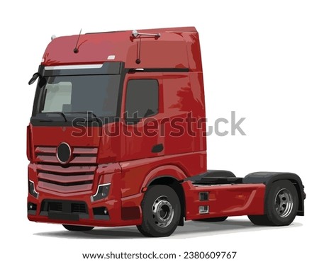 red truck big art logo sign 3d realistic icon car symbol work design vector template container semi loaded duty cargo deliver hauling