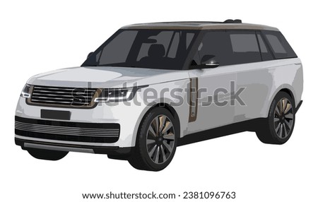 Luxury premium realistic Suv Mpv coupe sport colour white black elegant tire 3d car urban electric es power style model lifestyle business work modern art design vector template isolated background