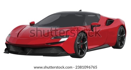 car red 3d design modern red spider ferrari sf art vector tire template model auto drive fast mclaren turbo engine 458 speed horse power realistic isolated road white background