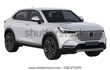 Suv mpv realistic family red car coupe sport colour white elegant new 3d urban electric HRV CRV class power style model lifestyle business work modern art design vector template isolated background