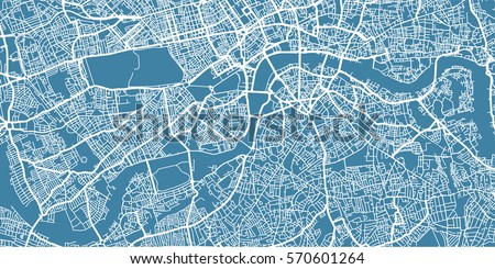 Vector map of  center of London, UK