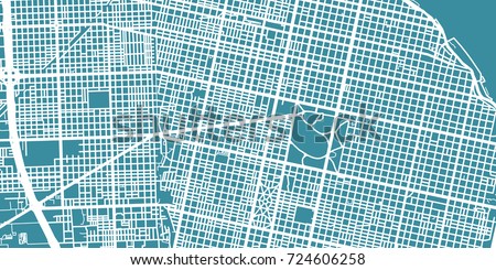 Detailed vector map of Rosario, scale 1:30 000, Argentina
