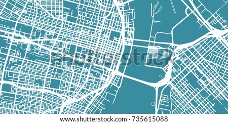 Detailed vector map of St. Louis, scale 1:30 000, USA