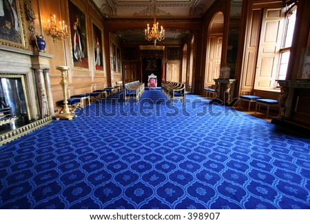 Interior from windsor castle, England. Royal residence of the queen.