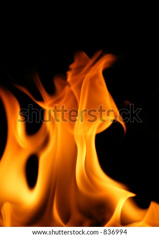 Close up of flames against a black background (If you look closely you might see a figure in the flames)