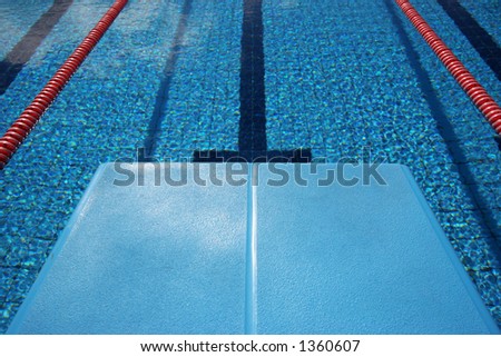 View of a brand new swimming pool from the diving board