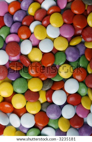 Background of multi colored smarties candy