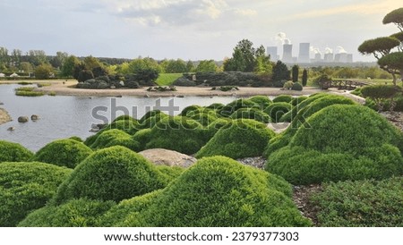 Similar – Image, Stock Photo View of Boxberg power station seen from Nochten erratic block park