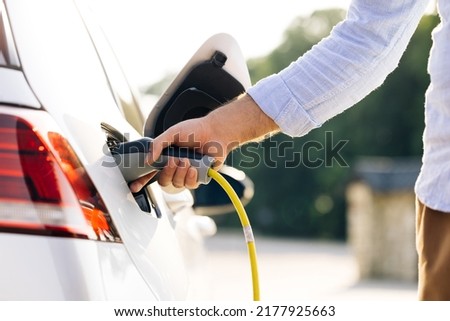 Image, Stock Photo Unrecognizable man driving car in Ireland