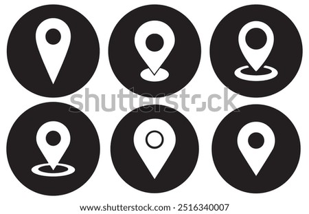 Address place icon symbol. Location pin icon collection. Modern map markers. Web vector illustration