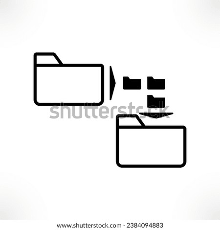 Data exchange icon. An icon that indicates moving files from folder to folder.