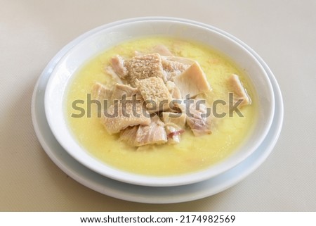 Turkish Traditional Tripe Soup. Iskembe, beyran, kelle paca corbasi. Stock fotó © 
