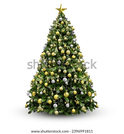 Similar – Image, Stock Photo Christmas tree with silver ornament. Festive mood. Closeup