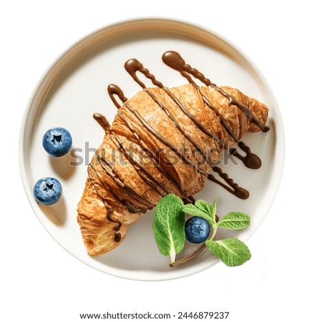 Similar – Image, Stock Photo Chocolate dessert with blueberries