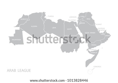 Map of Arab League. Vector