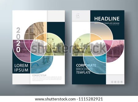 modern white and blue brochure annual report cover template desi