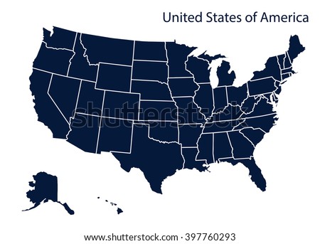 Map of U.S.A Foto stock © 