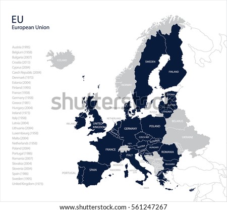 Map of EU, European Union